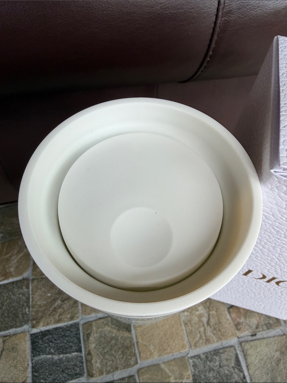 Dior Cream and Gray Toile Travel Mug - Picture 2 of 7